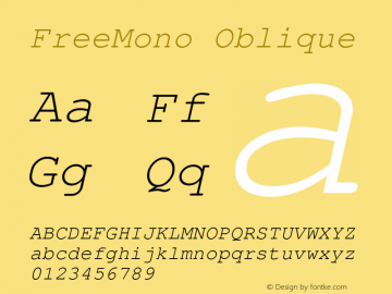 FreeMono Oblique Version $Revision: 1.75 $图片样张