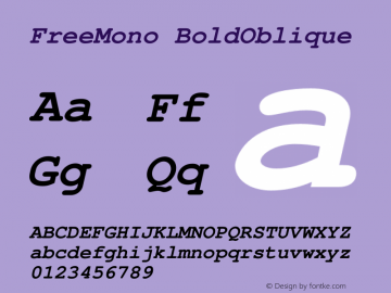 FreeMono BoldOblique Version $Revision: 1.96 $图片样张