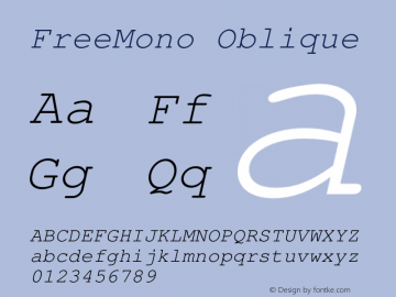 FreeMono Oblique Version $Revision: 1.101 $图片样张