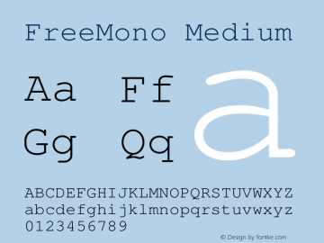 FreeMono Medium Version $Revision: 1.165 $ Font Sample