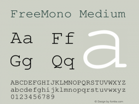 FreeMono Medium Version $Revision: 1.165 $ Font Sample