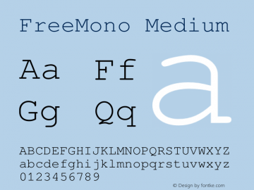 FreeMono Medium Version $Revision: 1.215 $ Font Sample