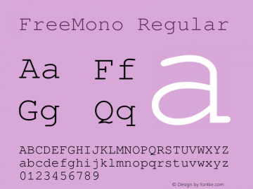 FreeMono Regular Version 0412.2268图片样张