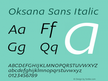 OksanaSans-Italic Version 1.002图片样张