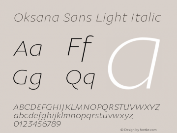 OksanaSansLight-Italic Version 1.002图片样张