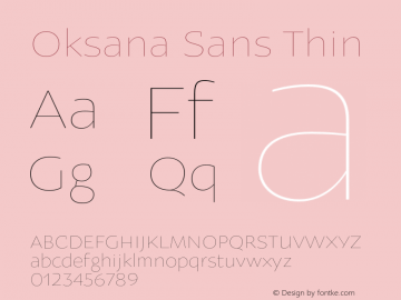 OksanaSansThin Version 1.002 Font Sample