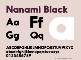 Nanami Black Version 1.003 Font Sample