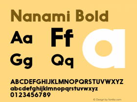 Nanami Bold Version 1.003 Font Sample