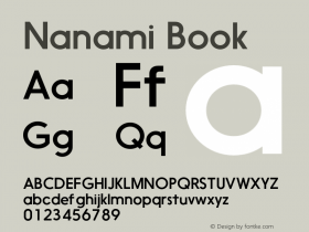 Nanami Book Version 1.003 Font Sample