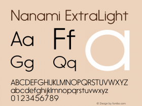 Nanami ExtraLight Version 1.003 Font Sample