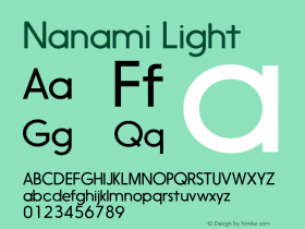 Nanami Light Version 1.003 Font Sample