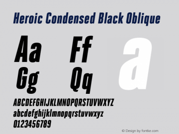 HeroicCondensed-BlackOblique Version 1.000图片样张