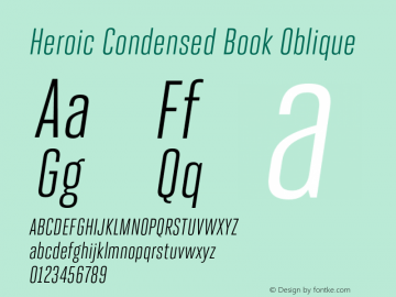 HeroicCondensed-BookOblique Version 1.000图片样张