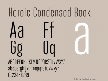 HeroicCondensed-Book Version 1.000 Font Sample