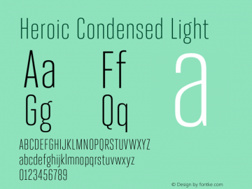 HeroicCondensed-Light Version 1.000 Font Sample