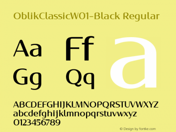 OblikClassicW01-Black Regular Version 1.00 Font Sample