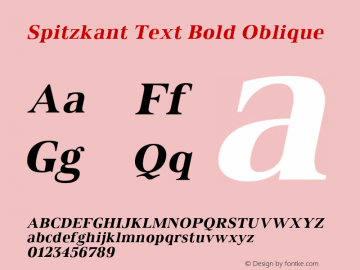 SpitzkantText-BoldOblique Version 1.000;hotconv 1.0.109;makeotfexe 2.5.65596;com.myfonts.easy.julien-fincker.spitzkant.text-bold-oblique.wfkit2.version.5w8m图片样张