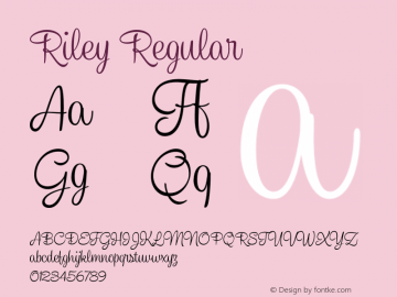 Riley-Regular Version 1.000 Font Sample