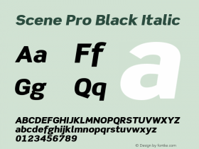 ScenePro-BlackItalic Version 1.009;PS 001.000;Core 1.0.38;makeotf.lib1.6.5960图片样张