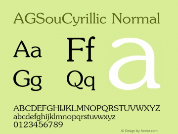 AGSouCyrillic Normal 001.000图片样张