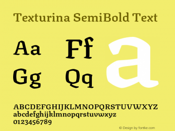 Texturina SemiBold Text Version 1.000;hotconv 1.0.109;makeotfexe 2.5.65596图片样张