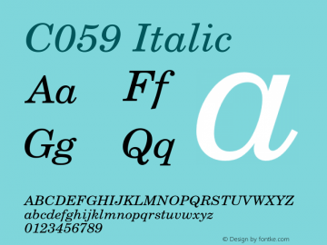 C059-Italic Version 1.00图片样张