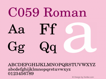 C059-Roman Version 1.00 Font Sample