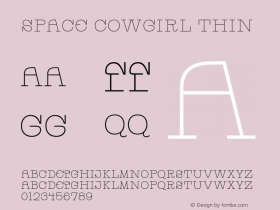 Space Cowgirl Thin Version 1.000 Font Sample