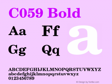C059 Bold Version 1.00 Font Sample