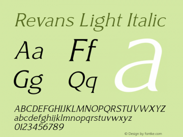 Revans-Light Italic Version 1.000图片样张