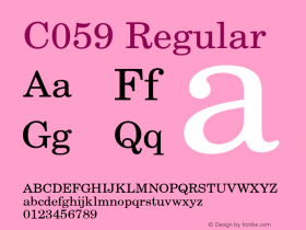 C059 Roman Version 1.00 Font Sample