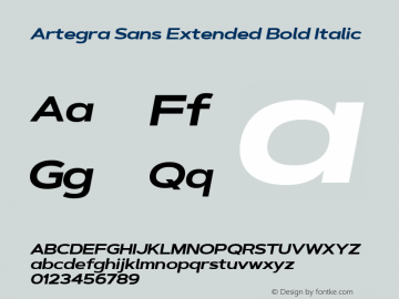 Artegra Sans Extended Bold Ita Version 1.00;com.myfonts.easy.artegra.artegra-sans.extend-bold-italic.wfkit2.version.4KqE图片样张