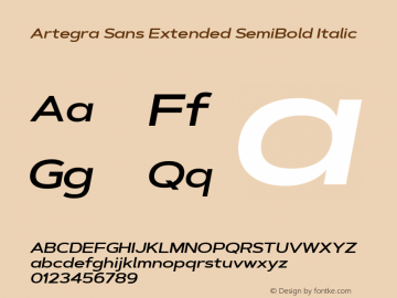 Artegra Sans Extended SemBd Ita Version 1.00;com.myfonts.easy.artegra.artegra-sans.extend-semibold-italic.wfkit2.version.4Koo图片样张
