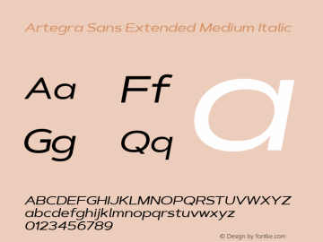 Artegra Sans Extended Med Ita Version 1.00;com.myfonts.easy.artegra.artegra-sans.extend-medium-italic.wfkit2.version.4Krq图片样张