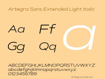 Artegra Sans Extended Light Ita Version 1.00;com.myfonts.easy.artegra.artegra-sans.extend-light-italic.wfkit2.version.4Krs图片样张