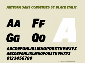 Artegra Sans Condensed SC Bl It Version 1.00;com.myfonts.easy.artegra.artegra-sans.sc-cond-black-italic.wfkit2.version.4KmV图片样张