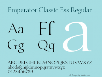 Emperator Classic Ess Regular Version 1.000;hotconv 1.0.109;makeotfexe 2.5.65596 Font Sample