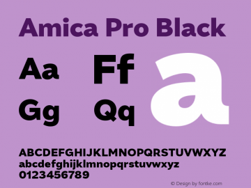 AmicaPro-Black 1.000 Font Sample