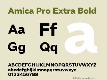 AmicaPro-ExtraBold 1.000 Font Sample