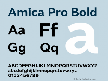 AmicaPro-Bold 1.000 Font Sample