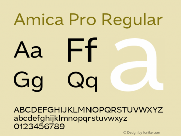 AmicaPro-Regular 1.000 Font Sample