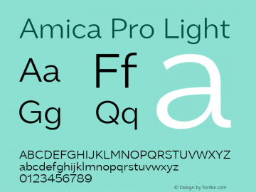 AmicaPro-Light 1.000 Font Sample