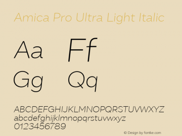 AmicaPro-UltraLightItalic 1.000图片样张