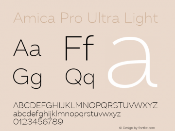 AmicaPro-UltraLight 1.000 Font Sample