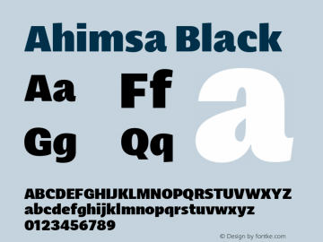 Ahimsa Black Version 1.000;hotconv 1.0.109;makeotfexe 2.5.65596;com.myfonts.easy.satori-tf.ahimsa.black.wfkit2.version.5pWr Font Sample