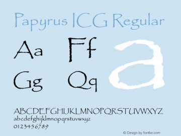 papyrus icg font