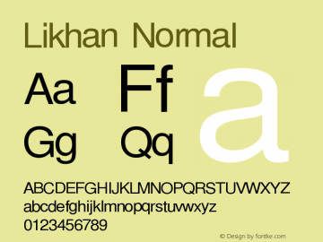 Likhan Normal Version 0.5 Font Sample