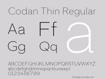 Codan Thin Regular 1.100 Font Sample