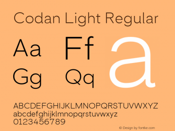 Codan Light Regular 1.100 Font Sample