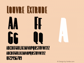 Louvre Extrude Version 1.000 Font Sample